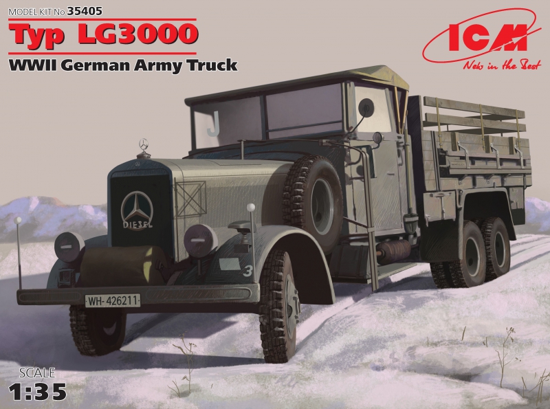 Сборная модель ICM 35405 Тур LG3000 германский армейский грузовик, 1/35