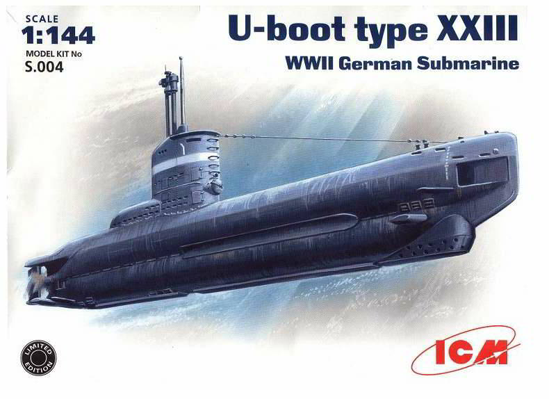 Сборная модель ICM S.004 Германская подводная лодка тип XXIII, 1/144