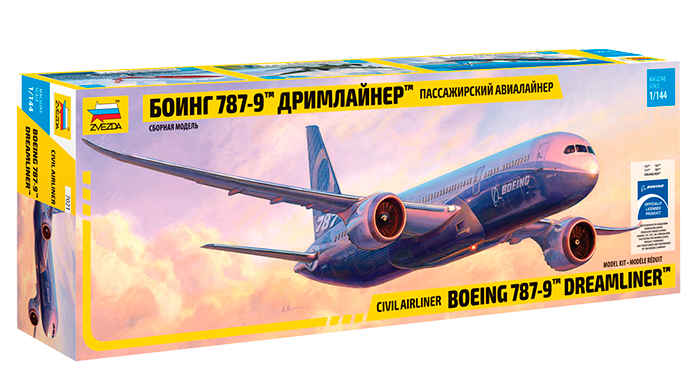 Сборная модель "Звезда 7021 Пассажирский авиалайнер Боинг 787-9 «Дримлайнер»"