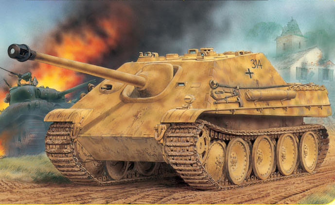Сборная модель Dragon 6458 Немецкое самоходное орудие Sd.Kfz.173 Jagdpanther Ausf.G1 (Ранняя версия), 1/35
