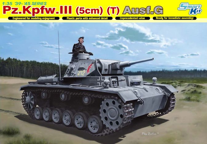 Сборная модель Dragon 6773 Немецкий танк Pz.Kpfw.III (5cm) (T) Ausf.G, 1/35