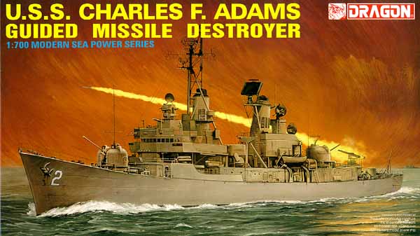 Сборная модель "Dragon 7019 Ракетный эсминец США USS Чарльз Ф. Адамс, 1/700"