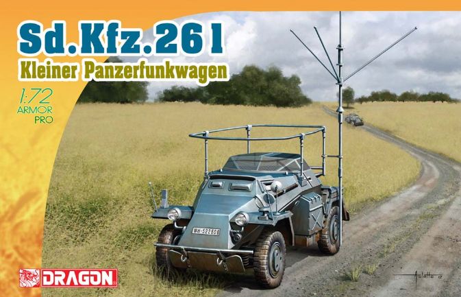 Сборная модель Dragon 7447 Sd.Kfz.261 германский лёгкий бронеавтомобиль радиосвязи, 1/72
