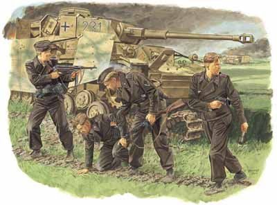 Сборная модель Dragon 6129 Немецкие солдаты Выжившие, Танковой Бригады (Курск 1943), 1/35