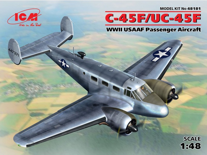Сборная модель ICM 48181 C-45F/UC-45F Пассажирский самолет ВВС США ІІ МВ, 1/48